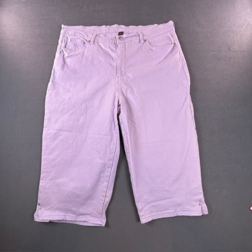 Gloria Vanderbilt Women's Light Purple Amanda Capri Jeans 18 Cropped Stretch